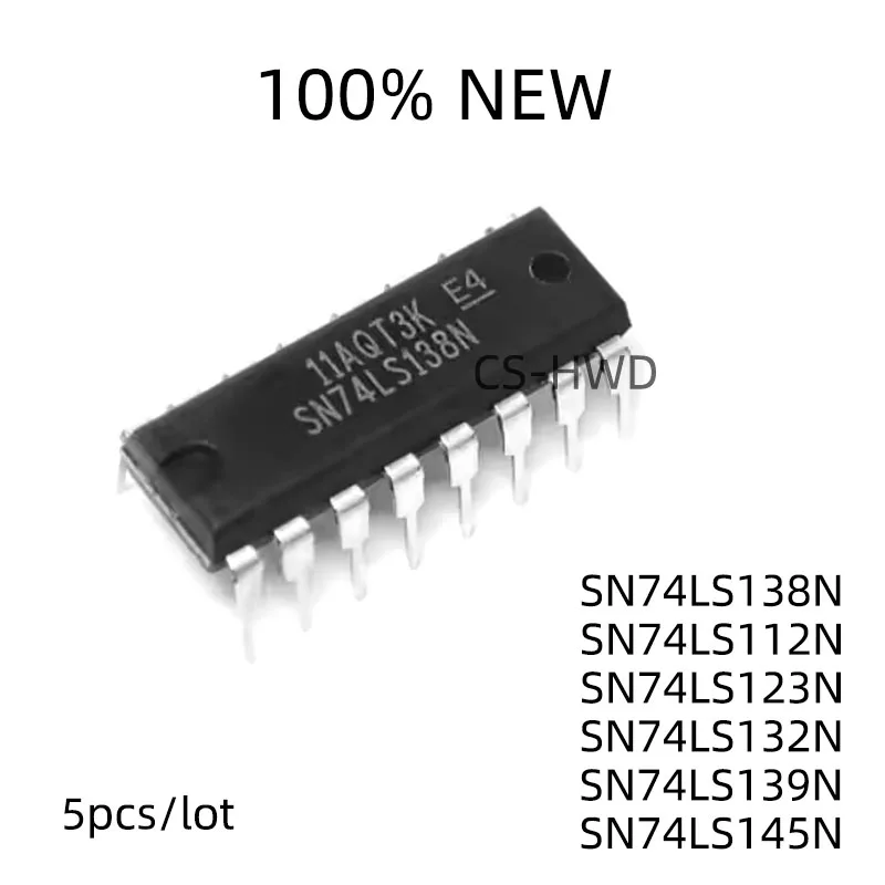 5pcs SN74LS138N DIP-16 74LS138 DIP HD74LS138P SN74LS112N SN74LS123N SN74LS132N SN74LS139AN SN74LS145N 74LS123 74LS132 SN74LS139