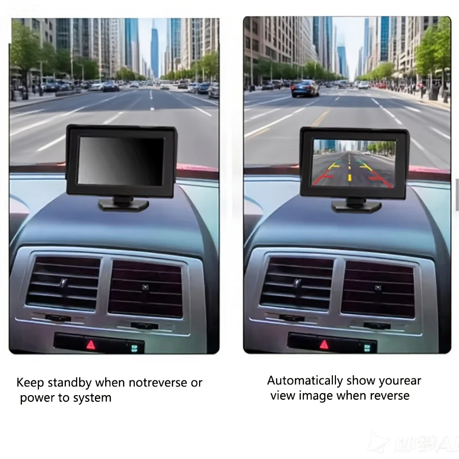 4.3-inch Car Display | Universal Reversing Camera for Trucks, Cars, Electric Vehicles, 12V-24V Voltage, PVC Material
