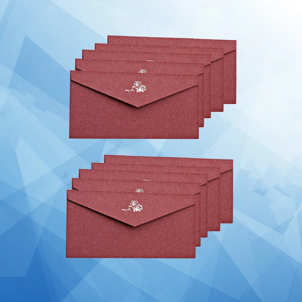

10 Pcs Classical Envelopes Elegant Kraft Paper Retro Design for Wedding Anniversary Birthday Party Invitations for Greeting