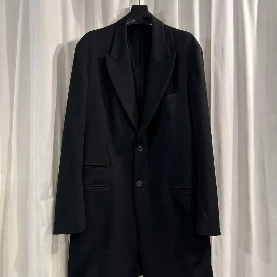 

ТОП-ЯМАМОТО ® черный плащ средней длины, мужское пальто в деловом стиле