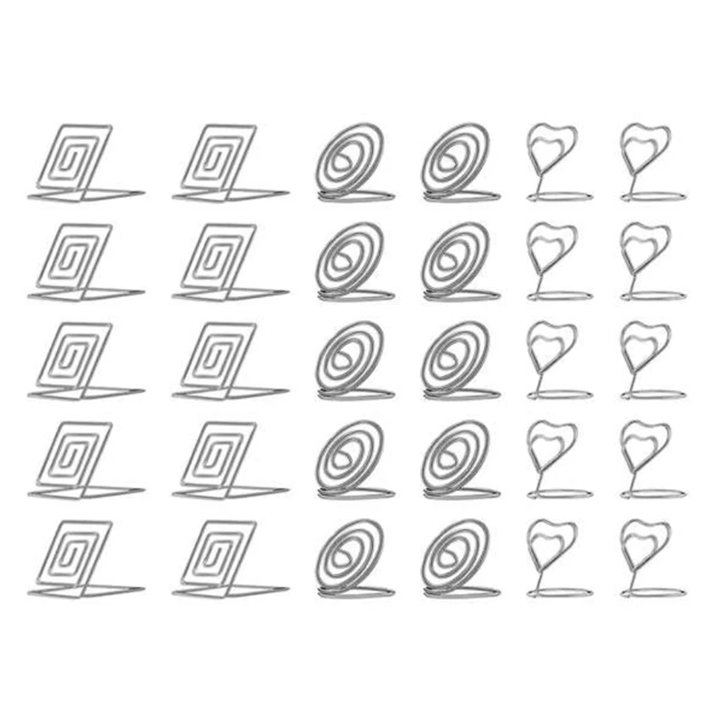 حامل بطاقة مكان الأسلاك ، حامل القائمة ، مقاطع الصور ، الوقوف لحفلات الزفاف ، حفلة عشاء ، 30 قطعة