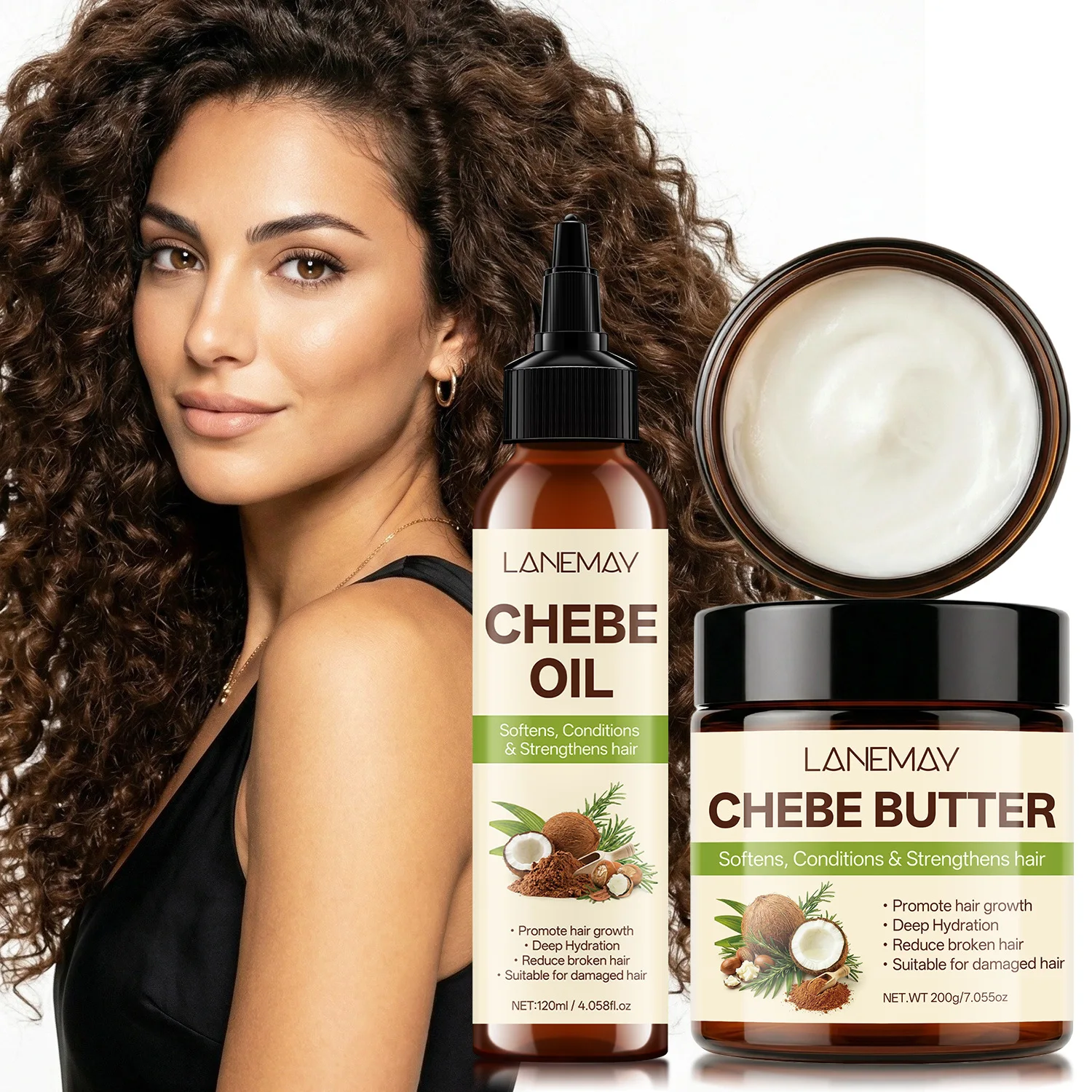 Chebe Butter & Oil Set – Natural Hair Treatment for Growth & Strength Transform dry, damaged hair with this Chebe Butter.