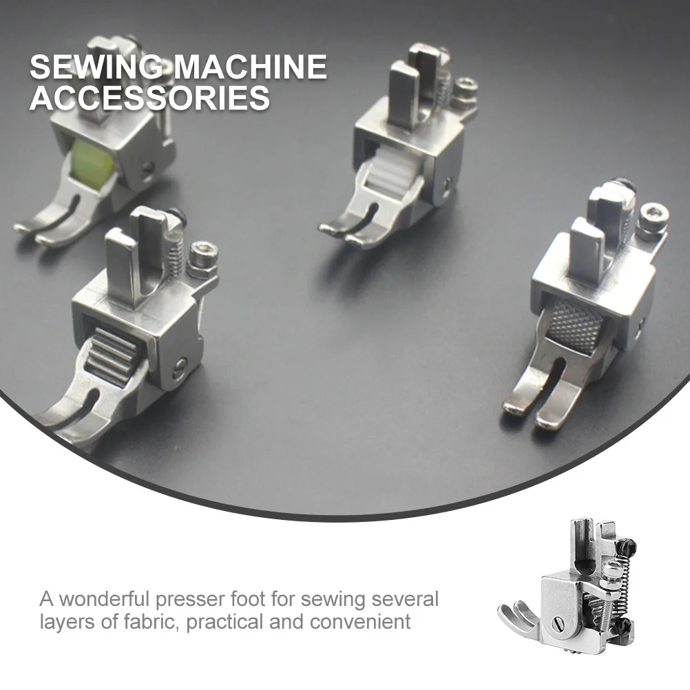 

Flat-Seaming Machine Roller Presser Foot Heavy-Duty Iron for Thick Layers Sewing Machine Supplies Roller Foot Replacement Sewing