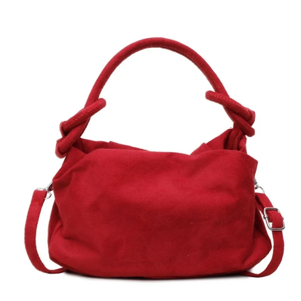 Retro Style Suede Leather Crossbody Bag Magnetic Closure Wrinkle Texture Shoulder Bag Soft Handle Fashion Handbag Women
