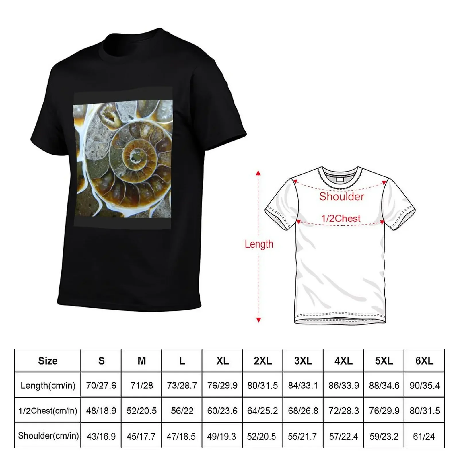 Ammonite T-Shirt vintage graphic tee customizeds shirts men graphic