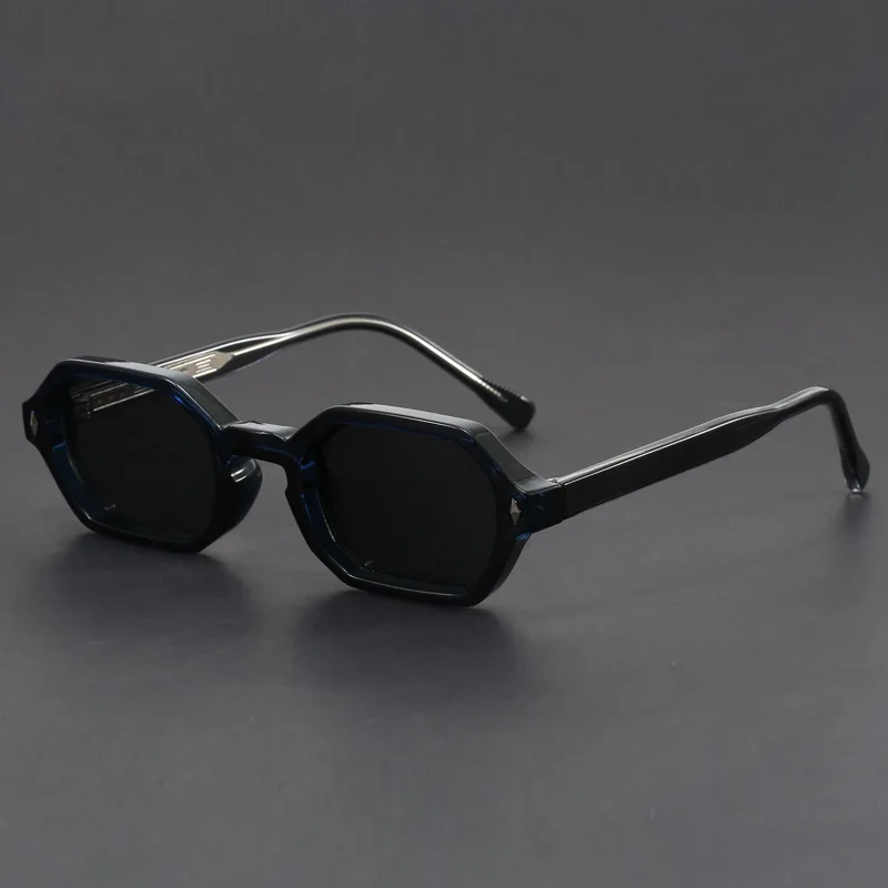 Klassieke klinknagel kleine frame vintage zeshoekige zonnebril dames voor heren mannelijke zonnebril luxe merkontwerper populaire punkzonnebril