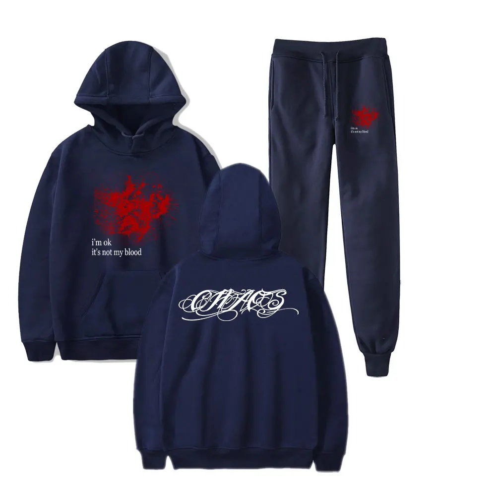 IM OK Merch Ken Carson Vintage 90s HOODIE Merch Hoodies Set Men Women Hoodies Pants Outerwear Two-Piece Suit PULLOVER