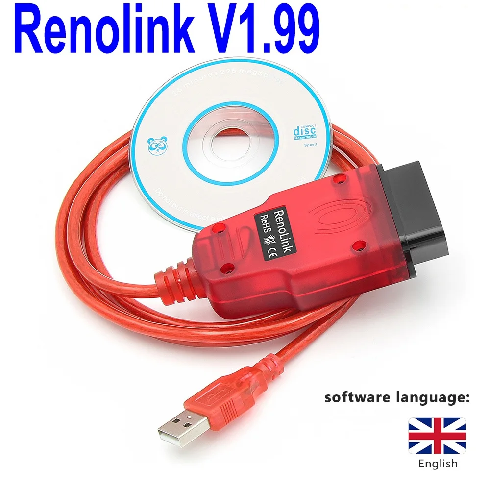 Dla Renault Renolink 1.99 OBD2 interfejs diagnostyczny D-acia pojazdów ECU programator poduszki powietrznej kodowanie klawiszy wielofunkcyjne