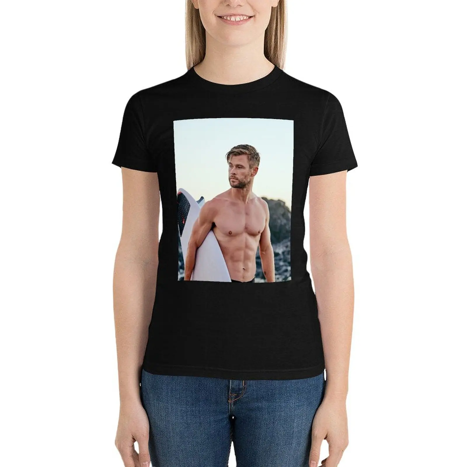 Chris Hemsworth T-Shirt Short sleeve tee summer clothes Women clothes