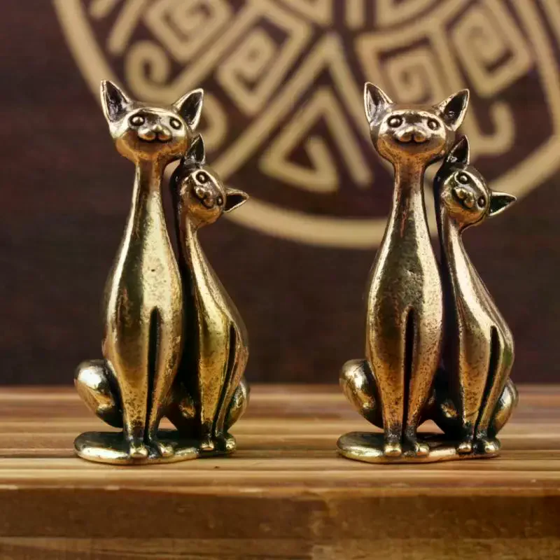 Brass Double Cat Sculpture Orn - đánh giá và giá Art Craft Cat