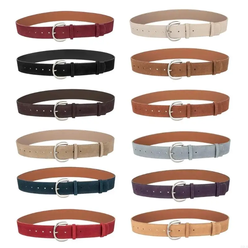 D0UB 스타일리시 숙녀 가죽 벨트 편안한 스트레치 허리 밴드 다목적 허리 벨트