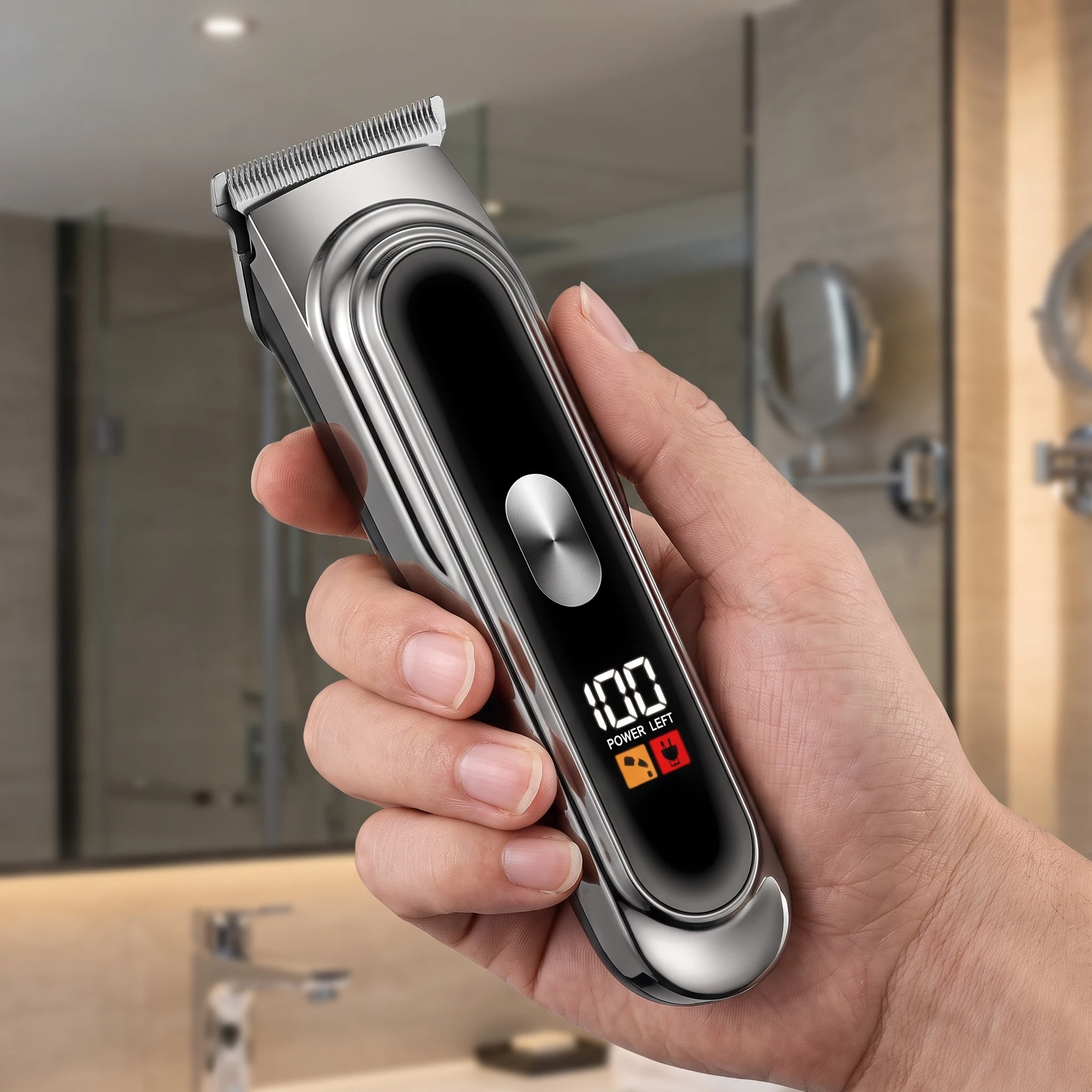 USB Rechargeable Electric Hair Clipper Titanium Sharp Blade Cordless Beard Trimmer Men Hair Cut Machine For Bald Head Carving