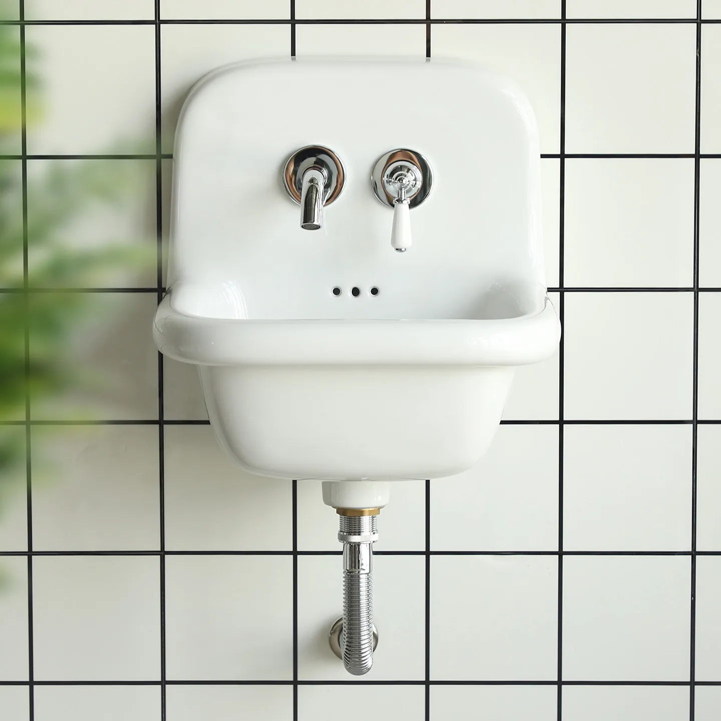 Iron Ceramic Hanging Basin Exported To The United States Dishwashing Hand Washing Face Retro Sink Wall Hanging Dual-purpose