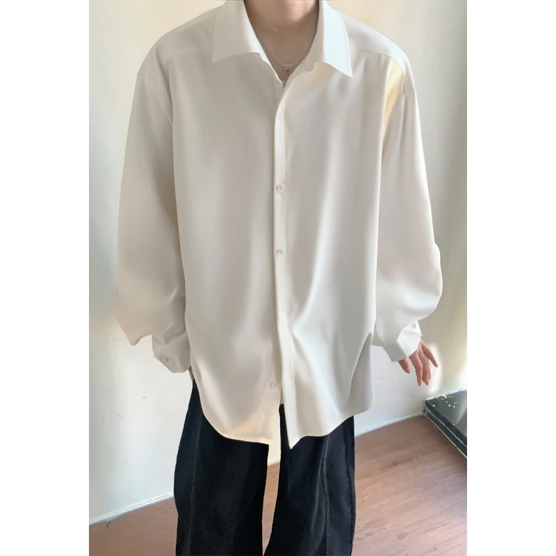 

LAPPSTER новые осенние повседневные белые рубашки в корейском стиле, рубашка с длинным рукавом, мужские уличные рубашки Y2k, мужская повседневная свободная одежда