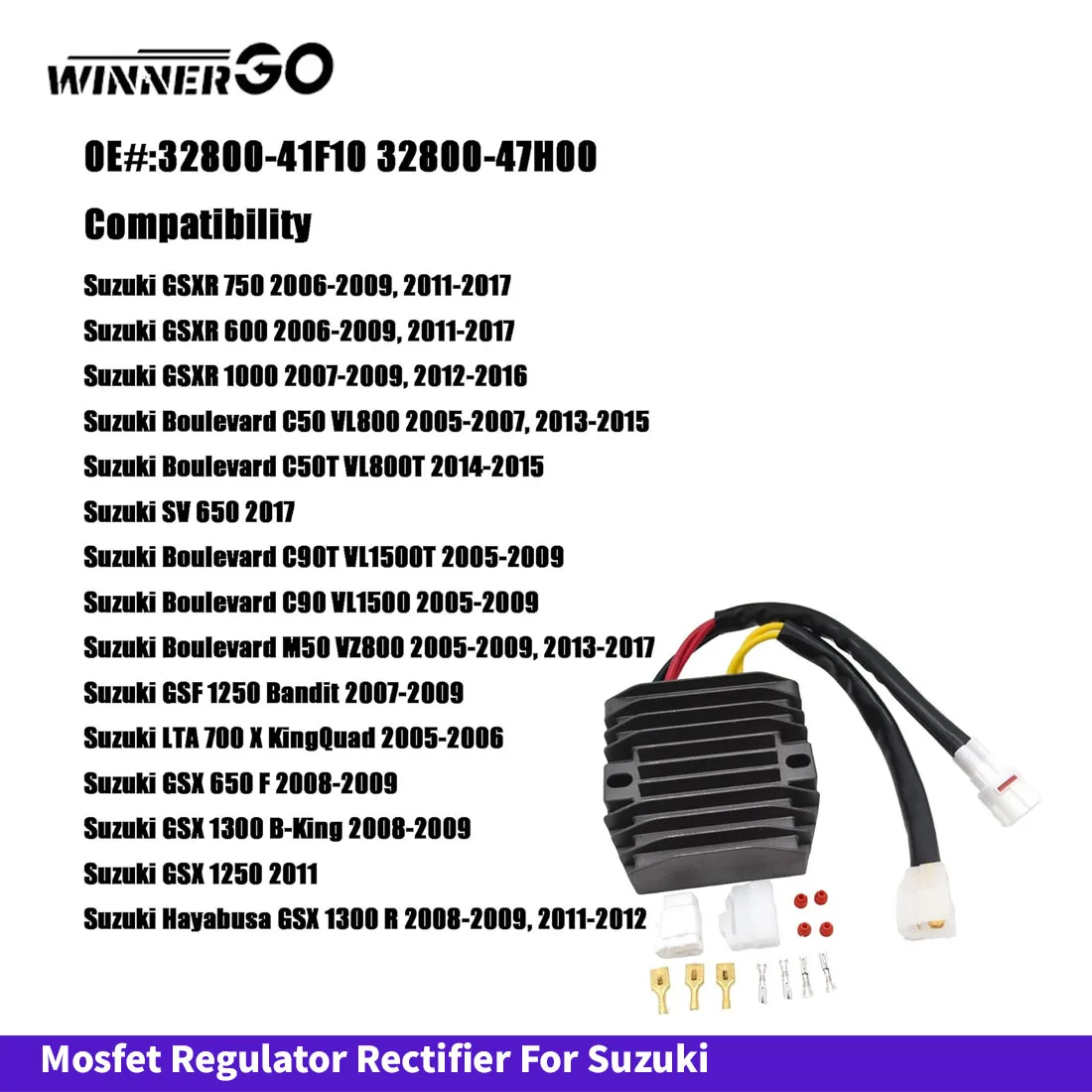 Mosfet-Regler-Gleichrichter für Suzuki GSXR600 GSXR750 GSXR 1000 2006-2015 SFV Katana 650 Gladius SV650 GSX1400 DL1000K DL1000 – Detail 2