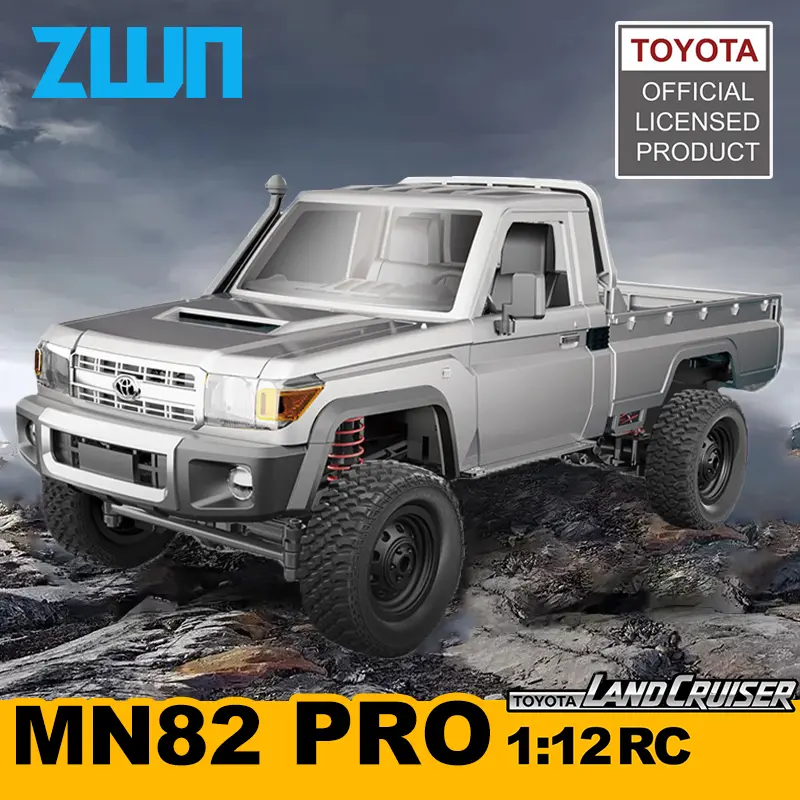 ZWN 1:12 سيارة RC كاملة الحجم MN82 محدثة MN82 PRO أضواء أمامية قابلة للتحكم 2.4G 4WD سيارة دفع رباعي شاحنة بيك أب لعبة هدايا للأطفال