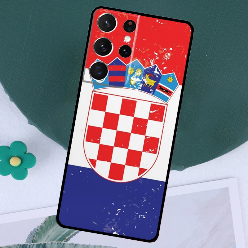 Croatia Flag Cover For Samsung Galaxy S24 Ultra S21 S22 S23 Plus S20 FE S8 S9 S10 Note 10 20 Ultra Case