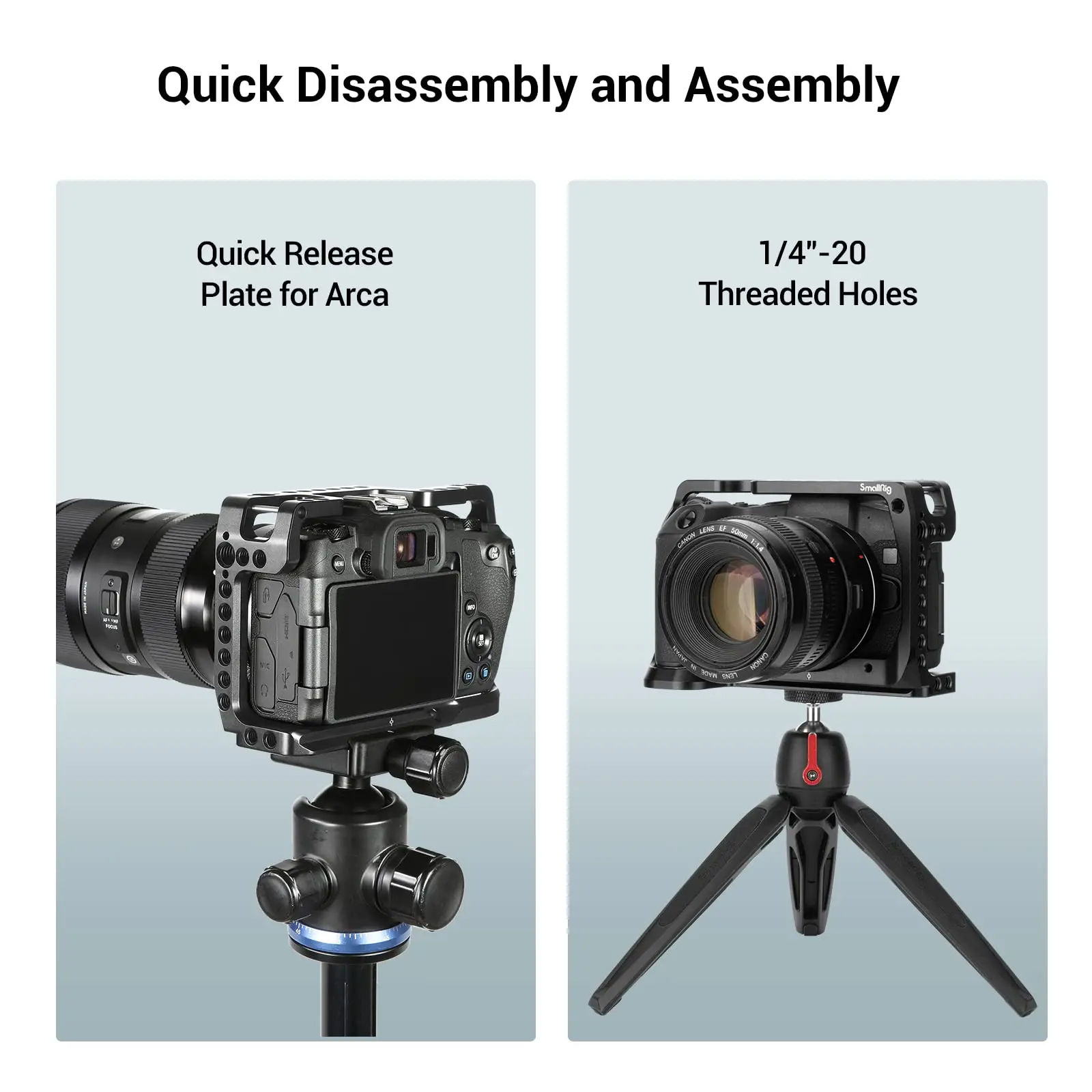 SmallRig Camera Cage for Canon EOS RP Form-fitting Cage With 1/4’’-20 & 3/8’’-16 Threaded Holes and ARRI Locating Holes- 2332