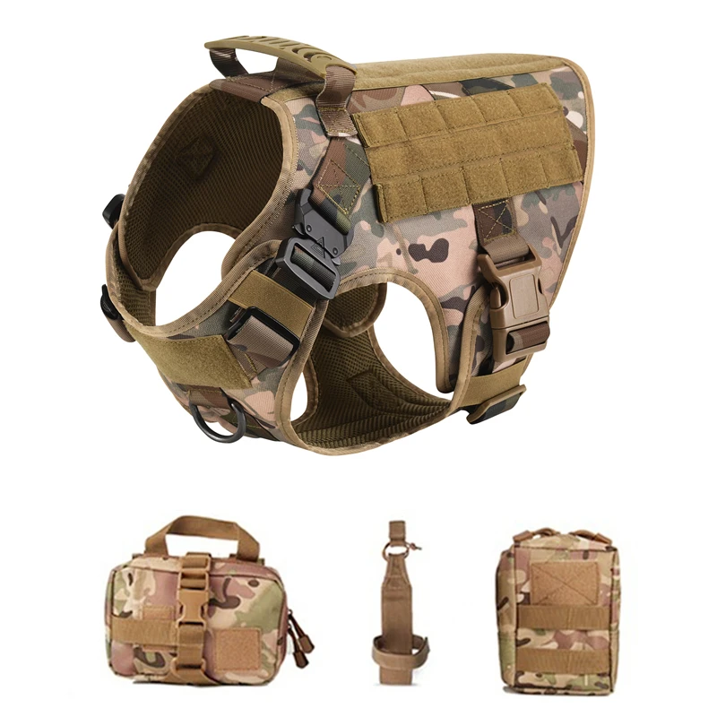 Tactical Military Vest Pet German Shepherd Golden Retriever Tactical  Training Dog Harness and Leash Set For All Breeds Dogs, image 12