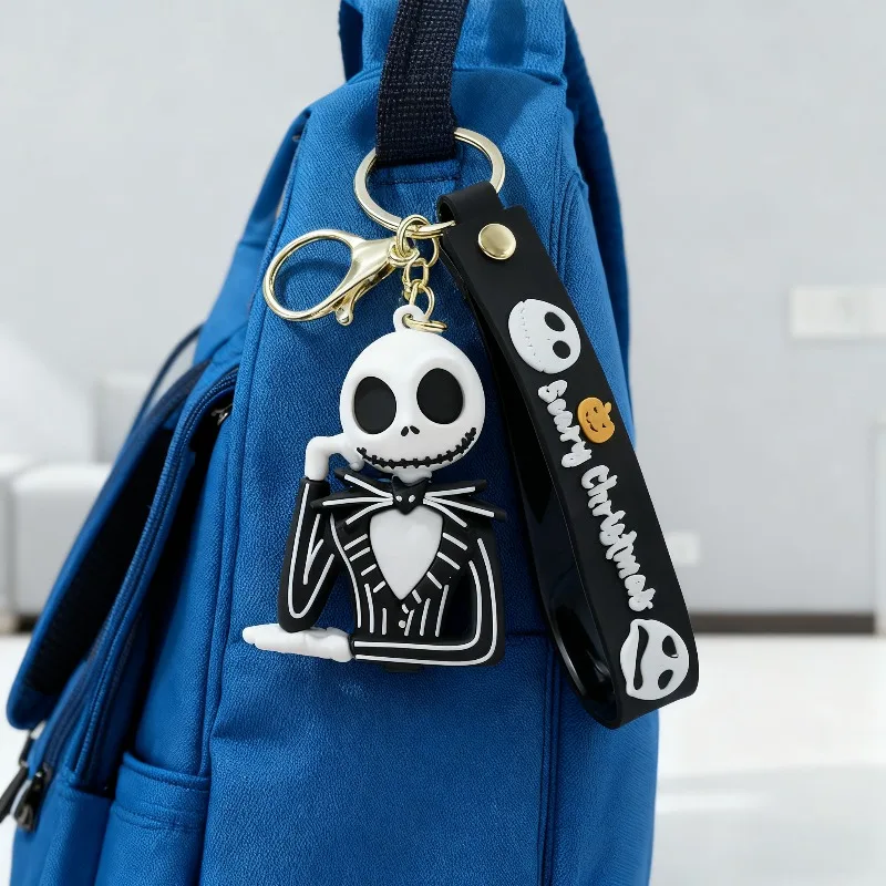 حار الكابوس قبل عيد الميلاد مخطط نمط مفتاح سلسلة شخصيات كرتونية جاك Skellington البلاستيكية المفاتيح صديق الهدايا