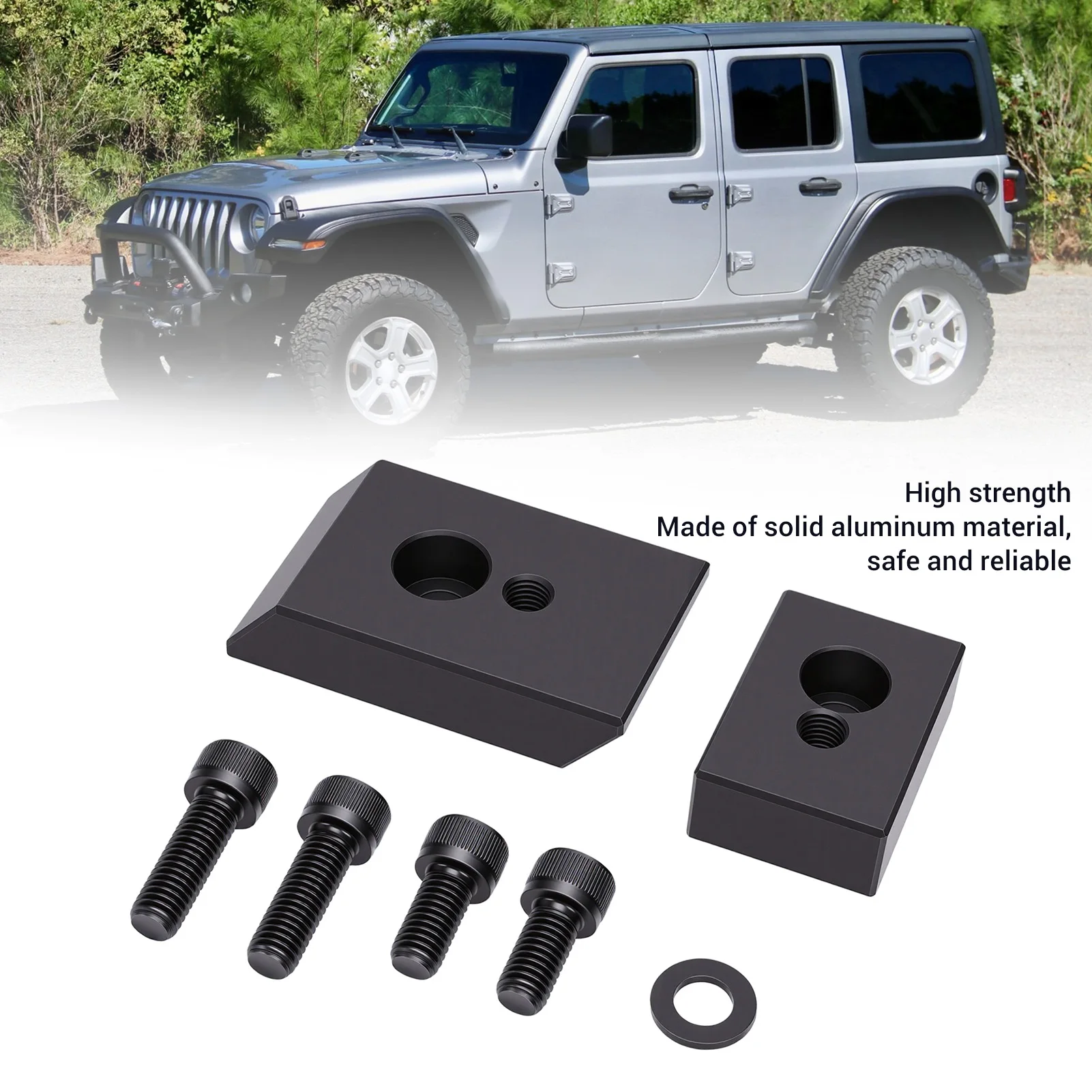 Front Seat Riser Spacer Kit Aluminum Seat Recline Kit Replacement for  JL JLU 2018 and Later Fixed 3/4in Blocks
