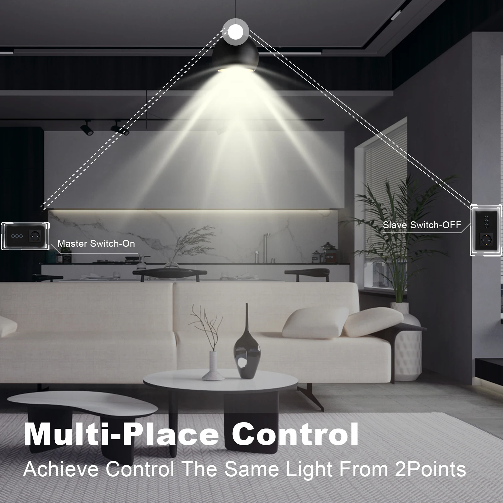 BSEED 1/2/3Gang 2way Touch Switch With EU Wall Socket Crystal Glass Panel Stair Wall Light Switches Backlight plus Power Socket