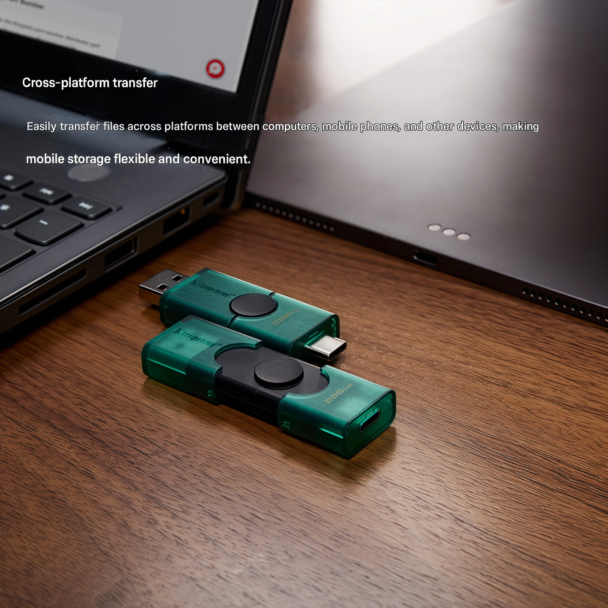 محرك أقراص فلاش USB من Kingston Type-C USB 3.2/Gen 1 ثنائي الواجهة (الهاتف المحمول/الكمبيوتر ثنائي الاستخدام، سعة عالية، صغير عالي السرعة)