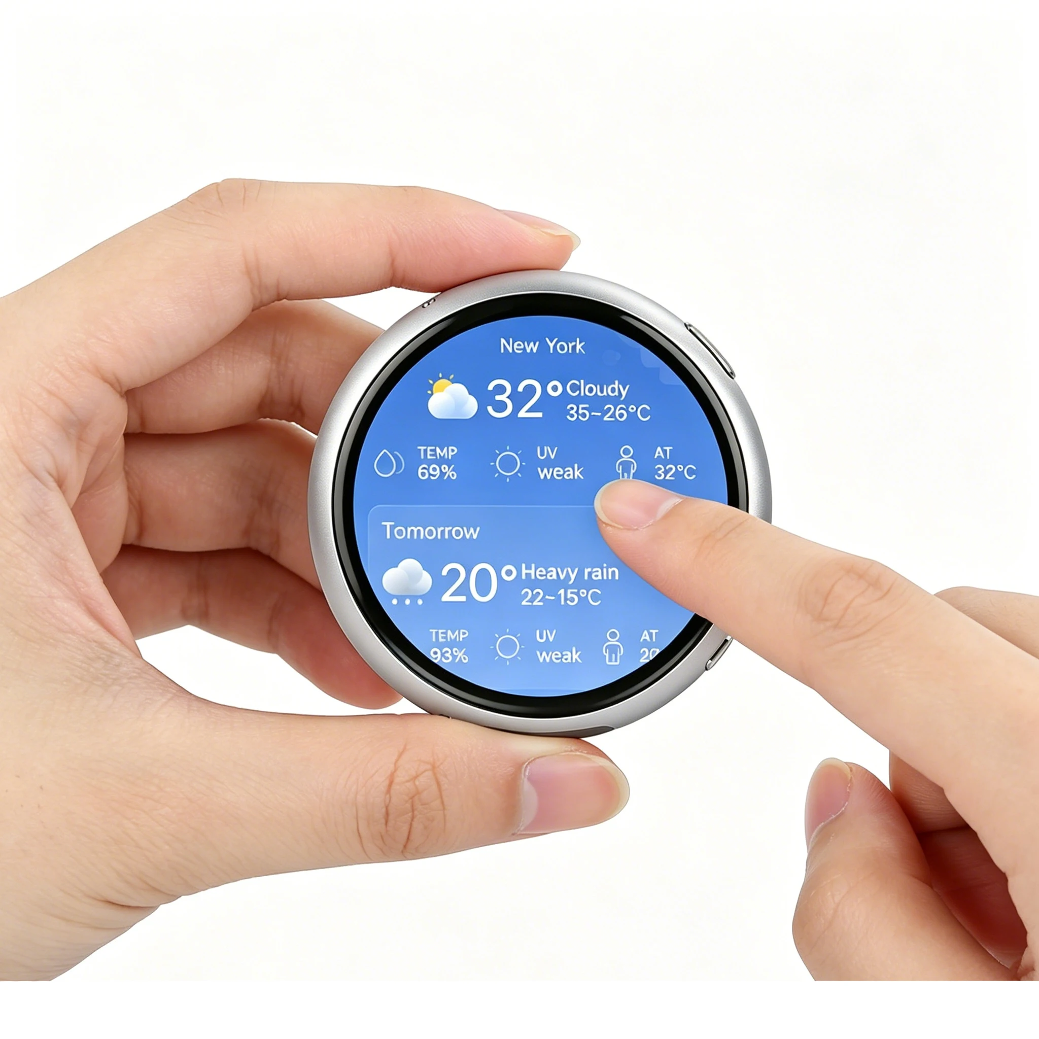 ESP32 S3 AI 1.75inch Development Board Aluminum Alloy Case AMOLED Round TouchScreen 466*466pixels 6-axis IMU QMI8658 32MB Flash