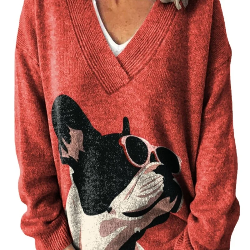 

2025 new autumn and winter season Christmas ladies' abstract printed casual poncho pullover sweater