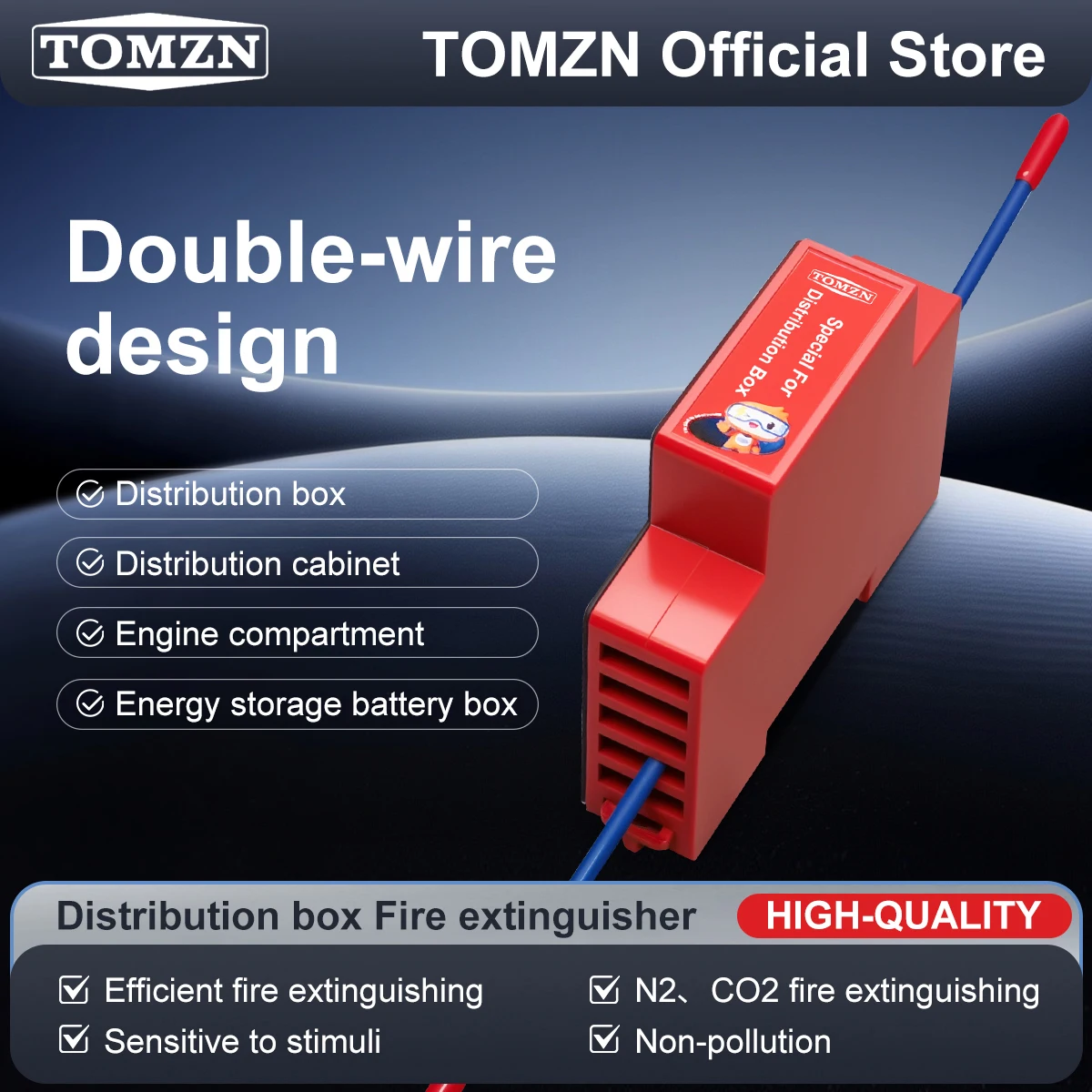 Caja de Distribución TOMZN, Dispositivo Ignífugo, Diseño de Doble Cable, Adhesivo, Respuesta Rápida, No Contamina