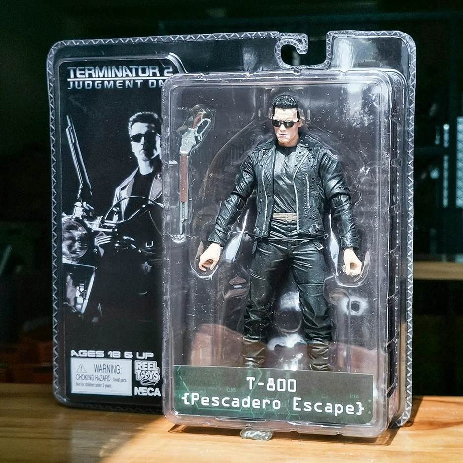 NECA-figura de acción de Terminator T-800, figura de acción movible, pescado, articulaciones de Escape