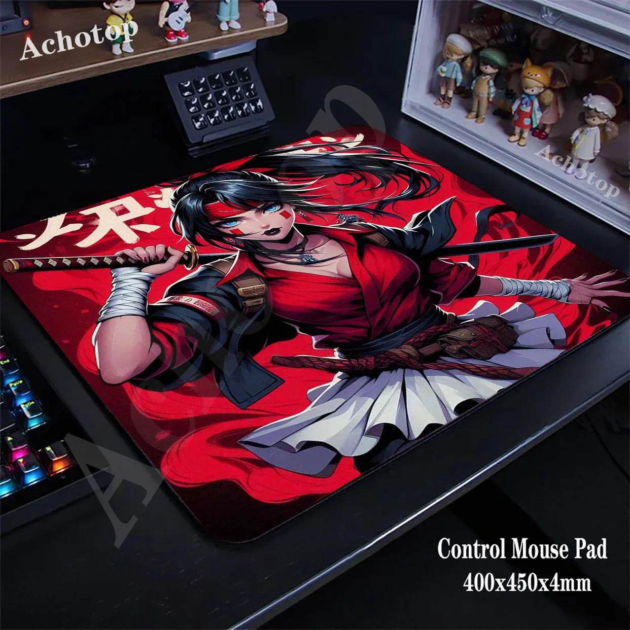 Oni Mask Girl Control Mousepad Large Gaming Mousepad Gamer Speed Keyboard Pads Laptop Carpet Large Mouse Pad For Gamer Rug 40x45