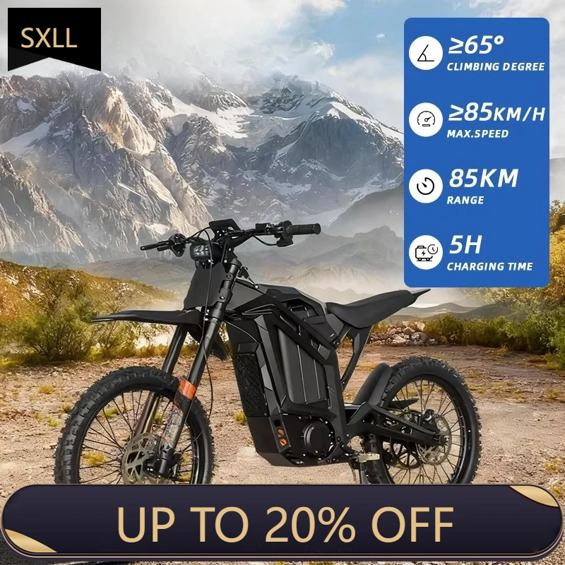 

SXLL 8000 watt motor adult electric off-road vehicle motorcycle 72V 20AH lithium battery high-speed hydraulic brake 100kg load