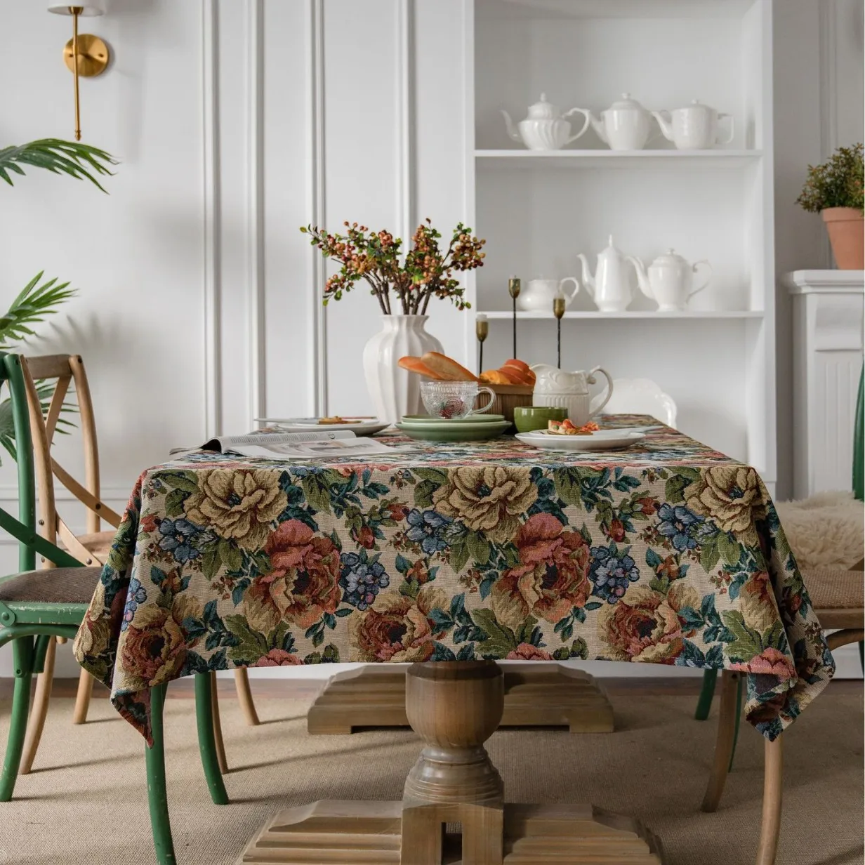 New American Tablecloth Sunflower Jacquard Table Cloth Oil Painting Thick Tablecloth Flower Manufacture