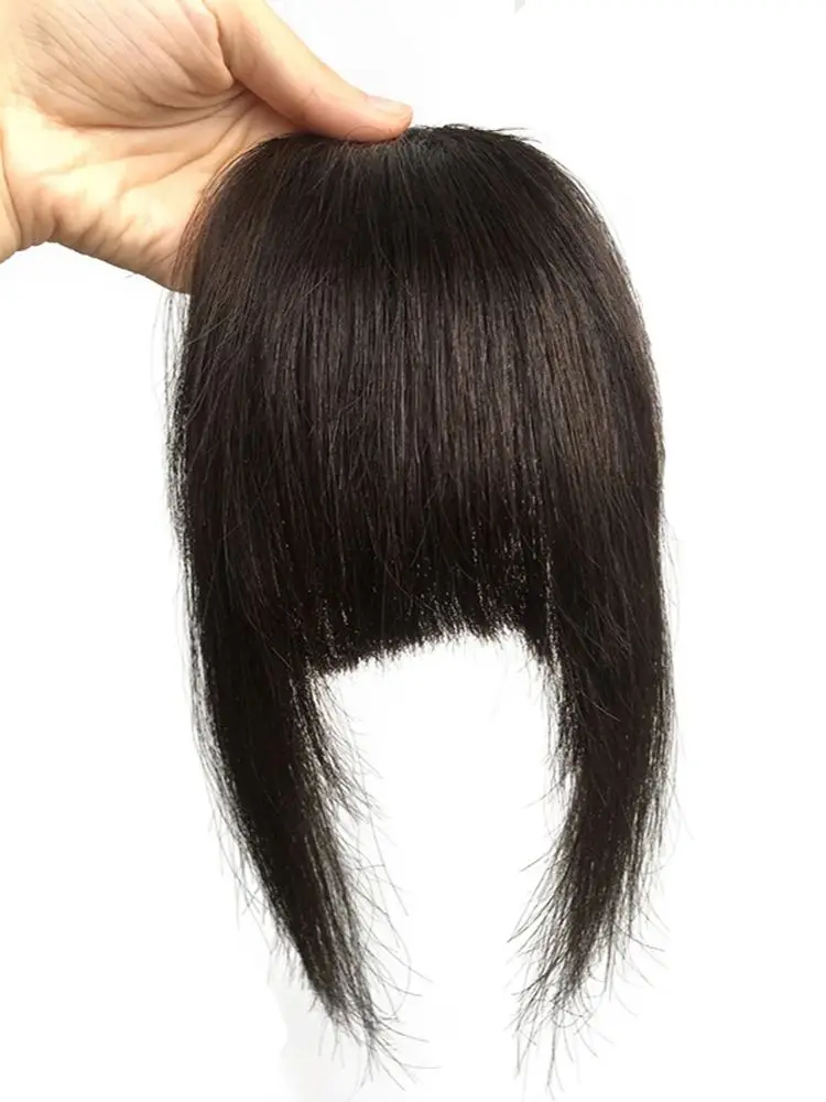 

MRSHAIR Человеческие волосы на заколке для наращивания волос Натуральные 3D искусственные тупые воздушные челки Волосы без реми с 3 зажимами для женщин