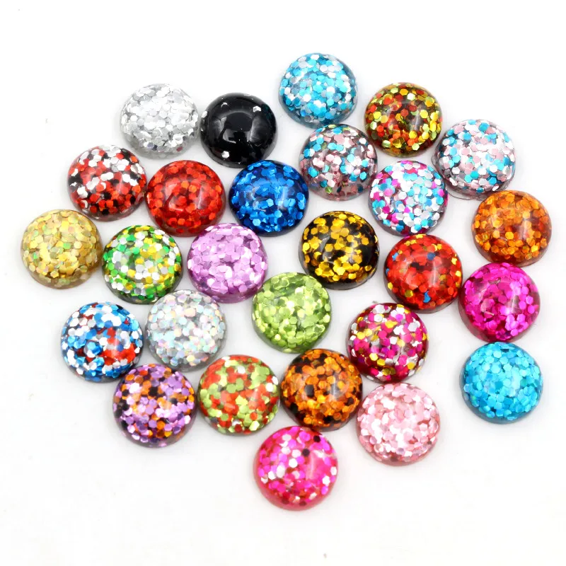 New Fashion 40pcs/lot 8mm 10mm 12mm Mix Colors Flat back Resin Cabochons Cameo