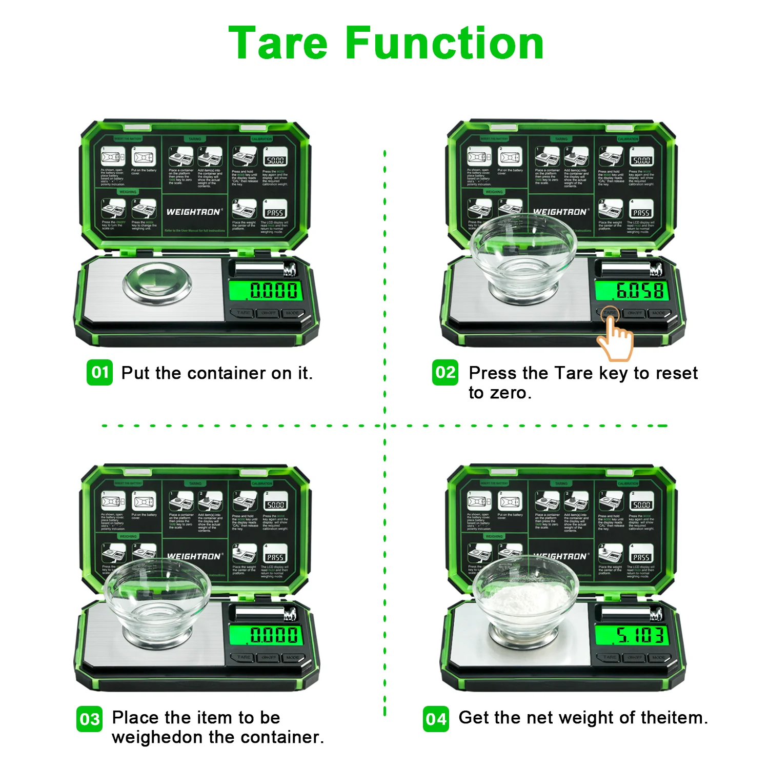 Mini balança digital portátil 50g/0.001g, para pesar joias, medicamentos, pedras preciosas, ouro, com peso de calibração