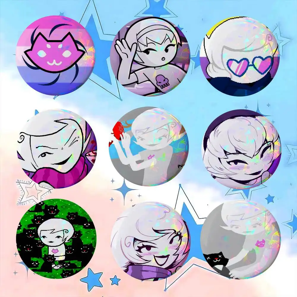 Roxy Lalonde Cartoon    Creator Tinplate Pin Button Custom Anime Role Old-school Brooch Cartoon Collar Badge Jewelry Gift Fans
