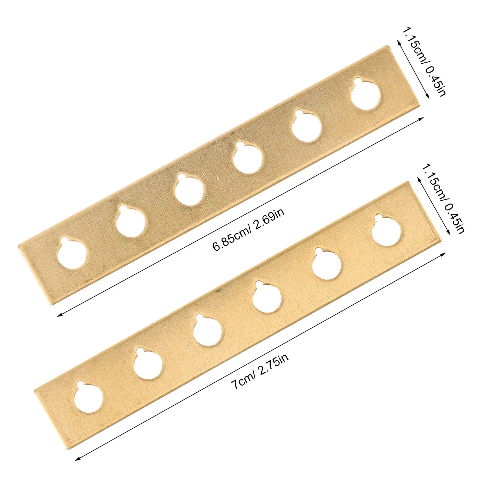 2Pcs Brass Acoustic Guitar Bridge Pin Hole Saver Shim for Bridge Plate Repair Prevents Worn Holes Enhances Tone Sustain