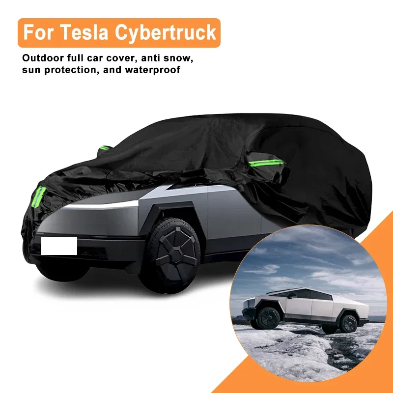 

Full Car Cover for Tesla Cybertruck Outdoor Use - Waterproof Snowproof Sunshade, Winter & Summer Auto Protection Accessories