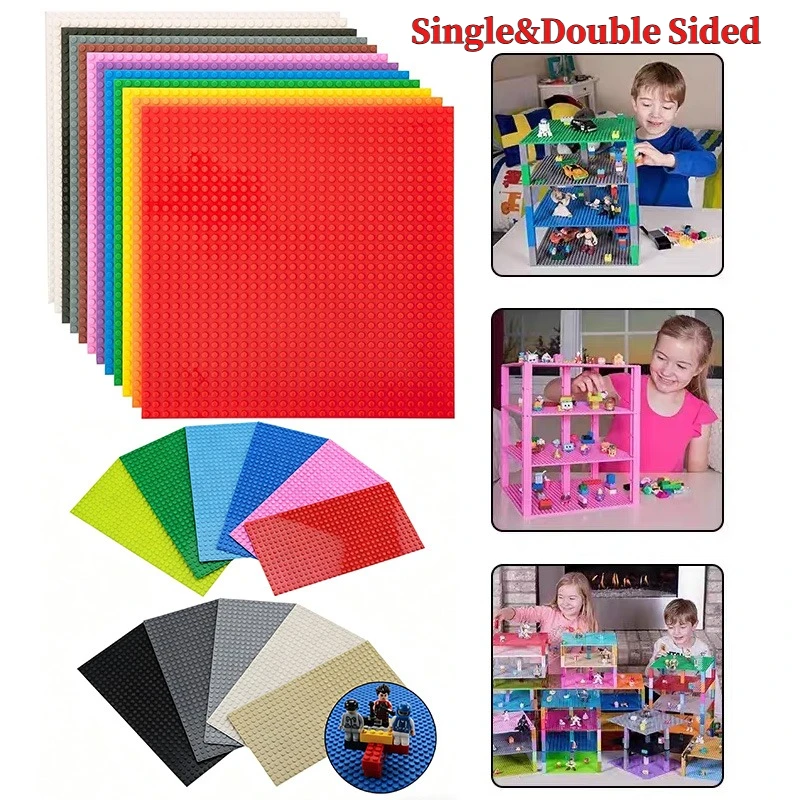 

Classic Single Double Sided Building Block Base Plates 32x32&16x32 Dots Plastic Baseplates Compatible with Major Brands for DIY