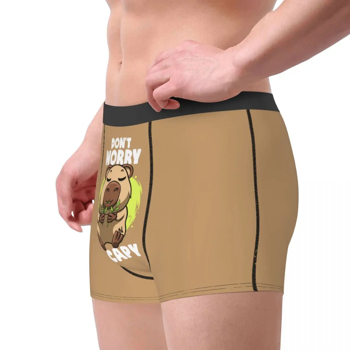 Capybara-ropa interior de cara divertida personalizada para hombre, calzoncillos elásticos, Bóxer suave y Sexy