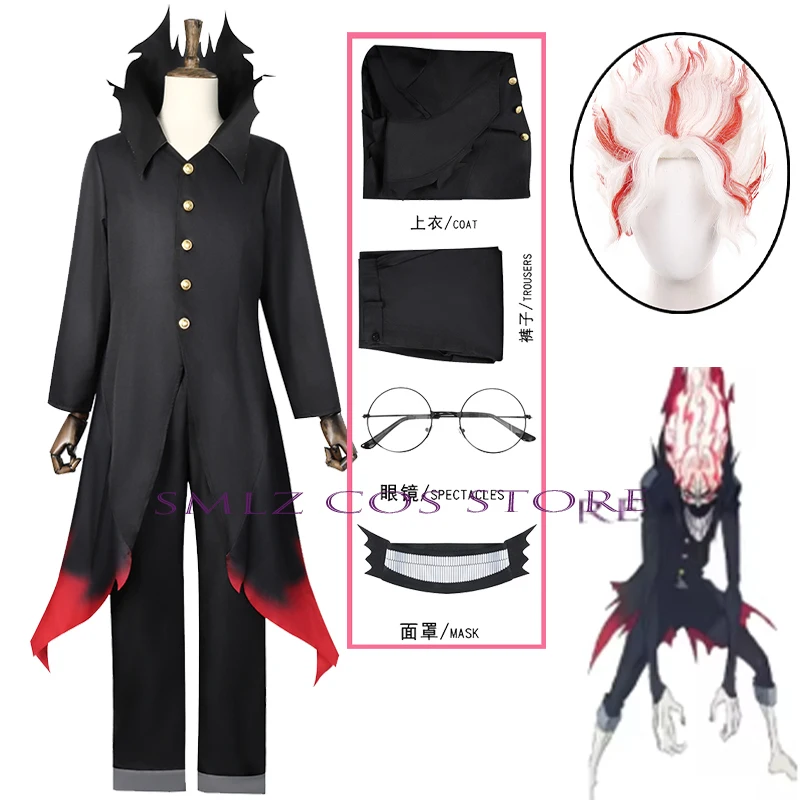 Okarun ken takura cosplay אנימה שן הארי תחפושת פאה פאה מסכת טורבו סבתא כוחות חליפת מדים שחורים חליפת ליל כל הקדושים עבור גבר