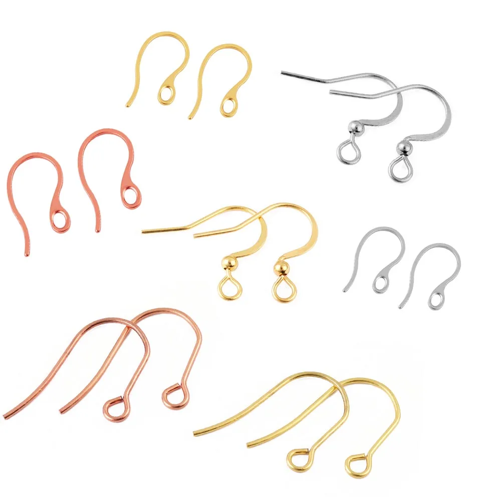 20-100pcs/lot Stainless Steel Earring Hooks Earring Findings Earwire Earrings Clasps For DIY Jewelry Making Earrings Accessories