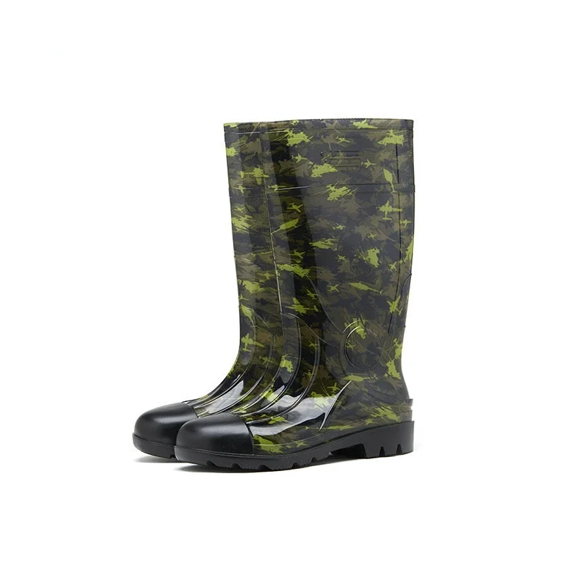 Rain Shoes Men's High Tube Fishing Boots Mining Camouflage Rain Boots Long Tube Rubber Shoes Anti Slip Waterproof Shoes image 3