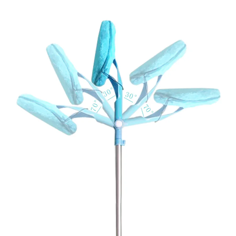 Triangular Long Handle U-shaped Glass Cleaner Window Cleaning Brush for High-rise Outdoor Household Cleaning Tool