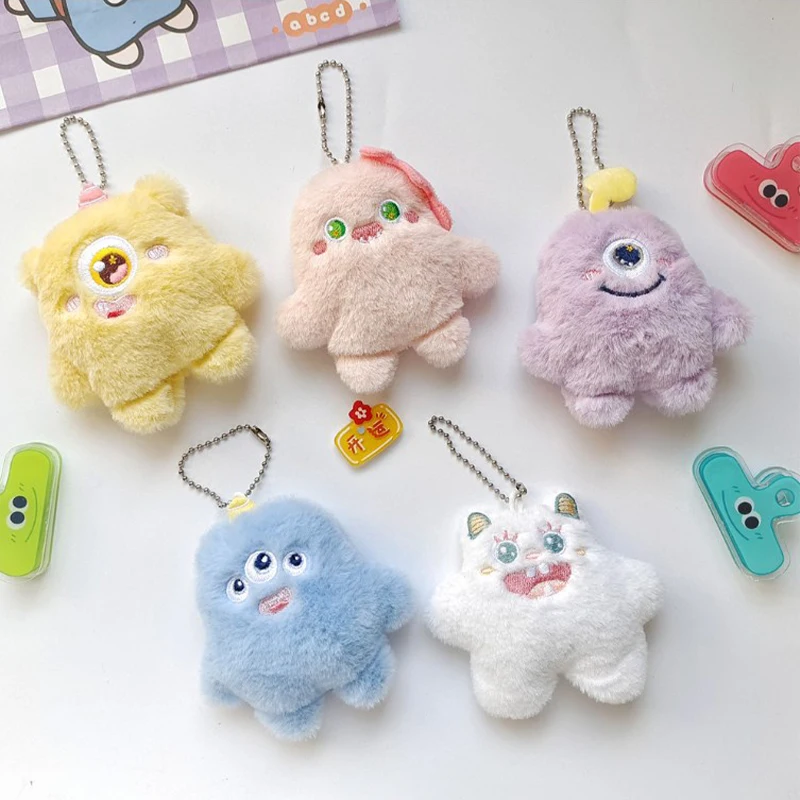 1PC New Plush Fabric Brooch Little Monster Cartoon Doll Japanese Girls Cute Bag Clothes Pendant Jewelry Gift Brooch