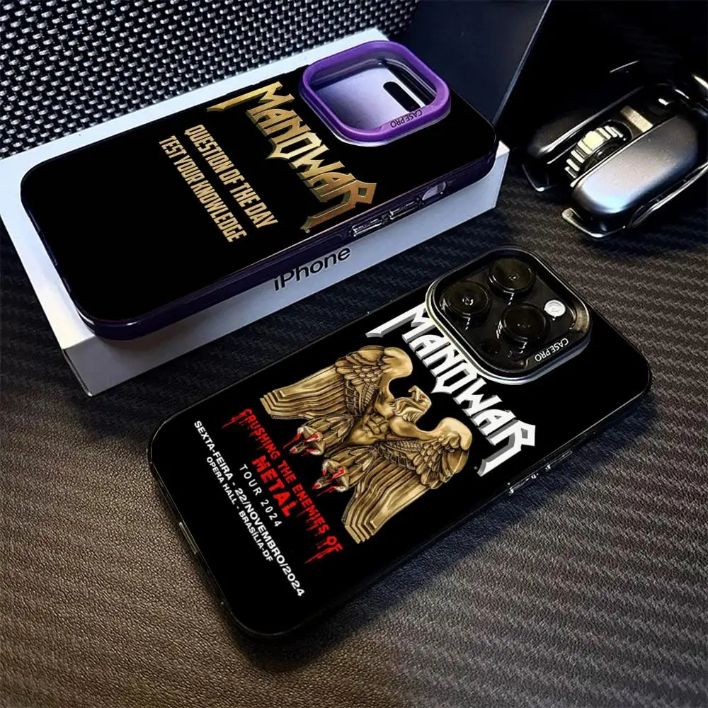Музыкальный чехол для телефона Manowar, матовый, серебристый цвет для Iphone 16, 15, 14, Pro 13, 12, Plus, 11, 7, 8, максимальный роскошный чехол Музыкальный чехол для телефона Manowar, матовый, серебристый цвет для Iphone 16, 15, 14, Pro 13, 12, Plus, 11, 7, 8, максимальный роскошный чехол