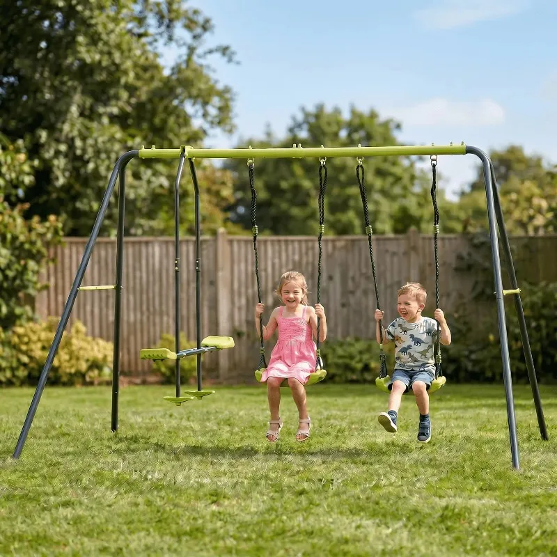 

XNS081 Modern Outdoor Toy Swing Set New Three Patio Swings and Face to Face Design Metal and Plastic Furniture
