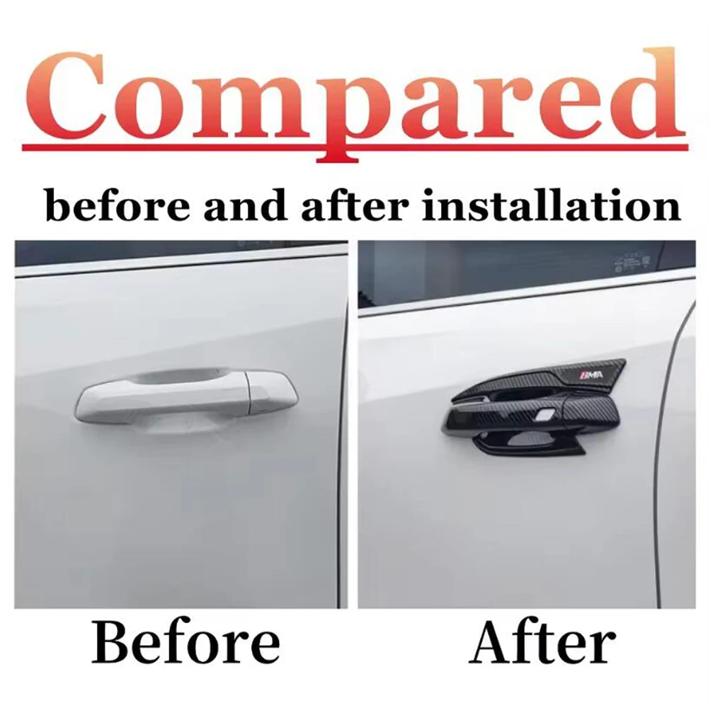 For Geely Cityray 2024 2025 ABS Carbon Car Door Handle Bowl Cover Exterior Decoration Handle Auto Modified Styling Accessories